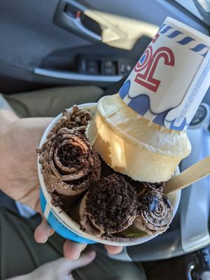 Vegan chocolate cookie monster at Aloha Ice Cream in South Lake Tahoe