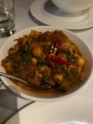 Potato and chickpea curry at Zaaffran in Sydney