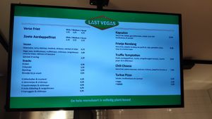Menu at Last Vegas in Utrecht