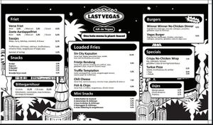 Menu at Last Vegas in Utrecht