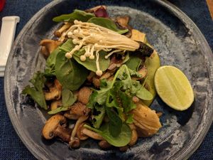 Mushroom salad at Nido  in San Jose Del Cabo