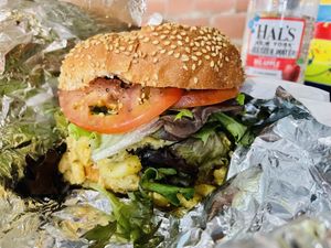 Mac and Cheese Burger  at Vodega Deli & Grocery in Staten Island