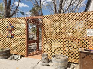 Outdoor seating at Walker Burger in Coleville