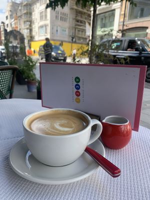 Americano with Oat milk at 123V Browns in London