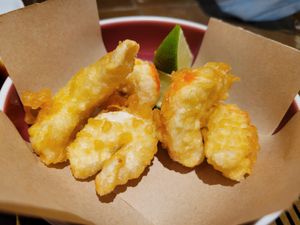 Prawn tempura at 123V Browns in London