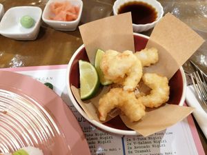Prawn tempura at 123V Browns in London