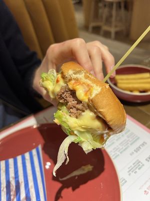 The best juicy vegan burger  at 123V Browns in London