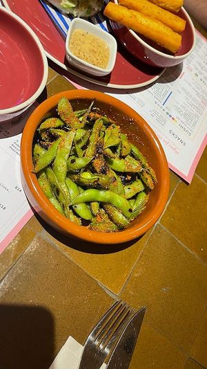 SPICY EDAMAME  at 123V Browns in London