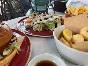 Different angle of sushi plate   at 123V Browns in London