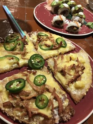 Hawaiian pizza (sounds better than it is but still good!)  at 123V Browns in London