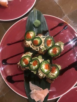 Crispy rice green dynamite  at 123V Browns in London