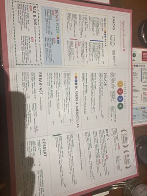 Menu  at 123V Browns in London