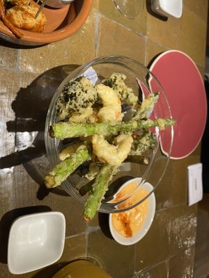 Prawn tempura  at 123V Browns in London