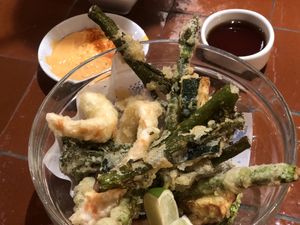 Vegan tempura  at 123V Browns in London