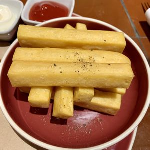 Chickpea fries   at 123V Browns in London