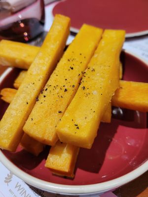 Chick pea fries at 123V Browns in London