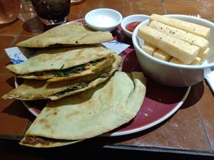 Quesadilla verde at 123V Browns in London