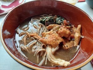 Soba noodles bowl at 123V Browns in London