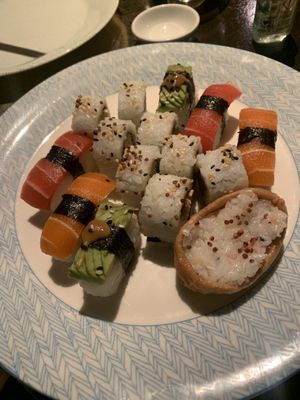 Grand sushi set   at 123V Browns in London