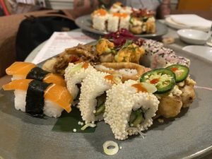 Sushi platter   at 123V Browns in London