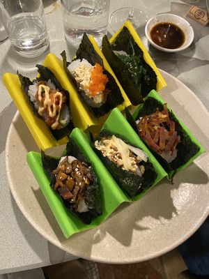 Sushi tacos   at 123V Browns in London