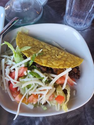 And taco (with beyond meat) at Chilaquiles Factory in Cedar Park