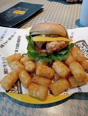Southern fried mushroom burger at Rascal in Newcastle