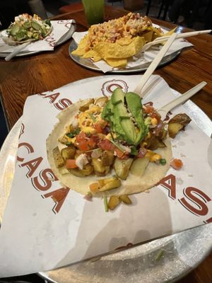 Potato taco (available vegetarian or vegan)  at C Casa in Napa