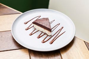 Cheesecake Hazelnut, gluten free, sugar free. at Mi Manchi in Bogota