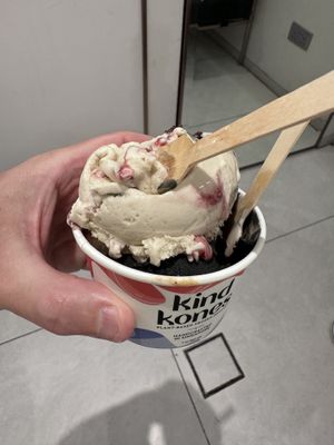 Black Forest & charcoal vanilla 2 scoop   at Kind Kones - Paragon Orchard in Central Singapore