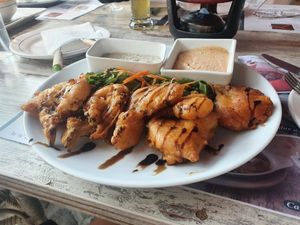 Setas con tempura at La Route Des Vins La Paz in Puebla