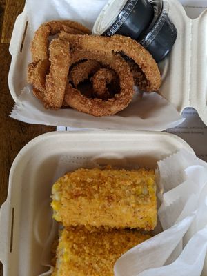Onion rings & corn at The Social Vegan in Lexington