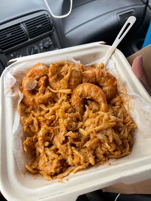 Cajun Shrimp Linguini. Would not recommend (mushy pasta and lack of flavor) at The Social Vegan in Lexington