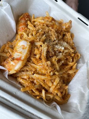 Shrimp linguini.  at The Social Vegan in Lexington