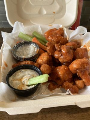 Best best best Buffalo Cauliflower Wings! YUM at The Social Vegan in Lexington