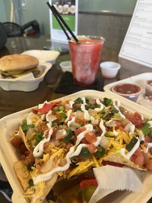 Nachos & classic impossible burger   at The Social Vegan in Lexington