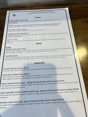 Menu because I forgot to take food pics    at The Social Vegan in Lexington