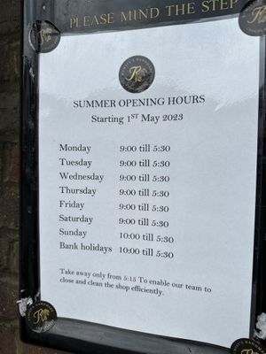 Summer Opening Hours  at Rumsey's Chocolaterie in Wendover