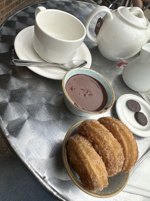 Vegan Churros with Dark chocolate   at Rumsey's Chocolaterie in Wendover