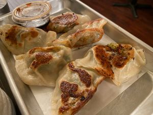 Pan Fried Veggie Dumplings at Chloe's Kitchen in Santa Cruz