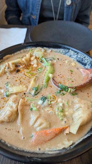 Peanut sesame soup at Chloe's Kitchen in Santa Cruz