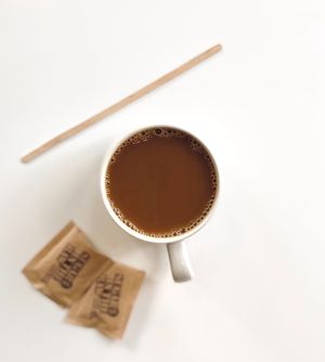 Organic, locally roasted coffee. at Apothica Cafe in Cumberland