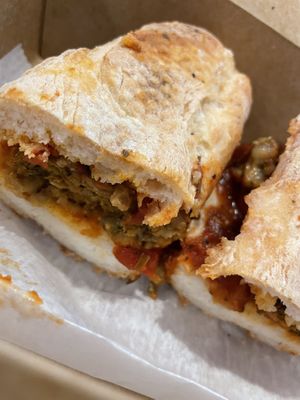 Meatball sub (vegan restaurant week special) at Apothica Cafe in Cumberland