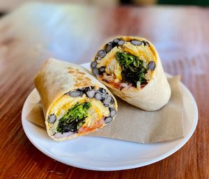 Breakfast Burrito at Apothica Cafe in Cumberland