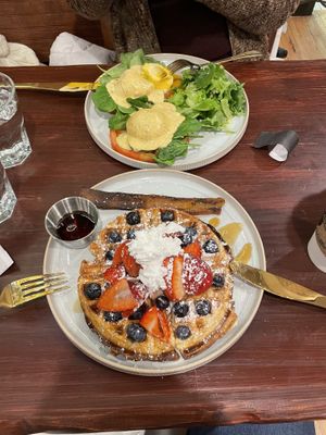 Waffles. Also vegan  at Apothica Cafe in Cumberland