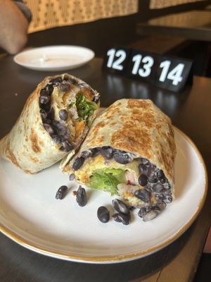 Breakfast burrito at Apothica Cafe in Cumberland