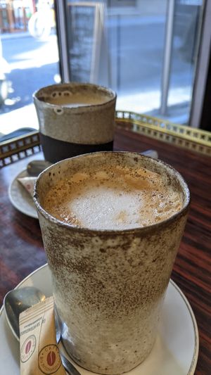 Vegan cappuccino with soy / oat milk at La Bohême in Cordoba