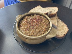 Meal of the day: Daal with selfmade bread  at La Bohême in Cordoba