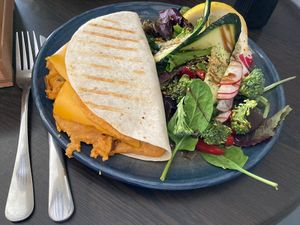 Quesadilla with vegan cheese sweetpotato and beans - get it!!!  at La Bohême in Cordoba
