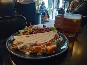 Quasadilla with feta cheese at La Bohême in Cordoba